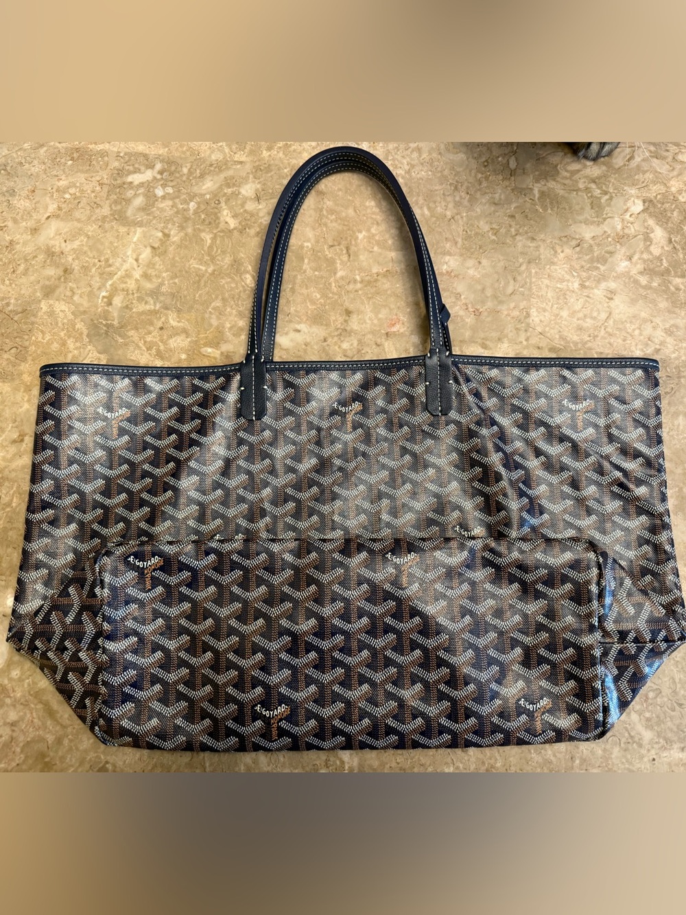 Goyard Navy and Black St. Louis Tote - Picture 2 of 5
